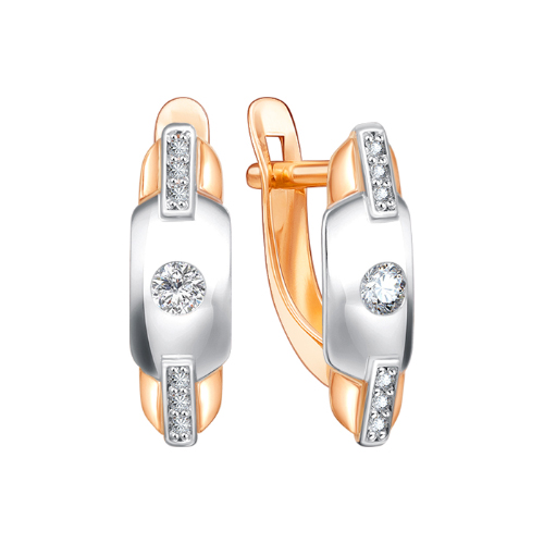 

Серьги из красного золота Золотые узоры 52-0017, фианит, 52-0017