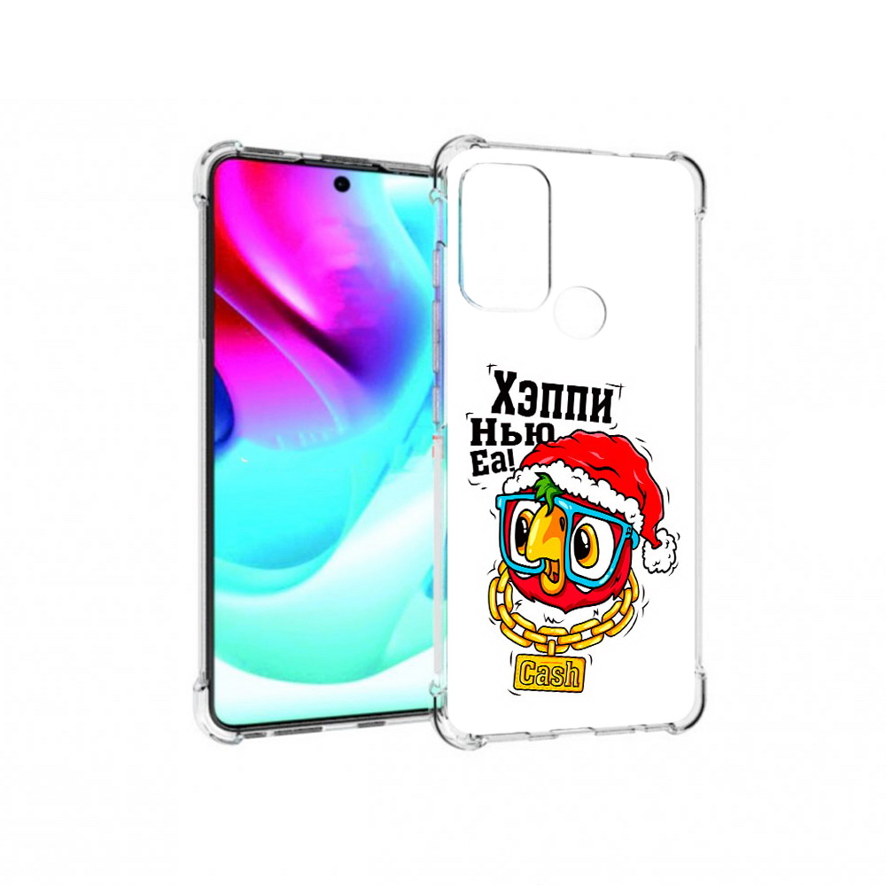 

Чехол MyPads Tocco для Motorola Moto G60S Хэппи нью еа (PT227079.361.196), Прозрачный, Tocco