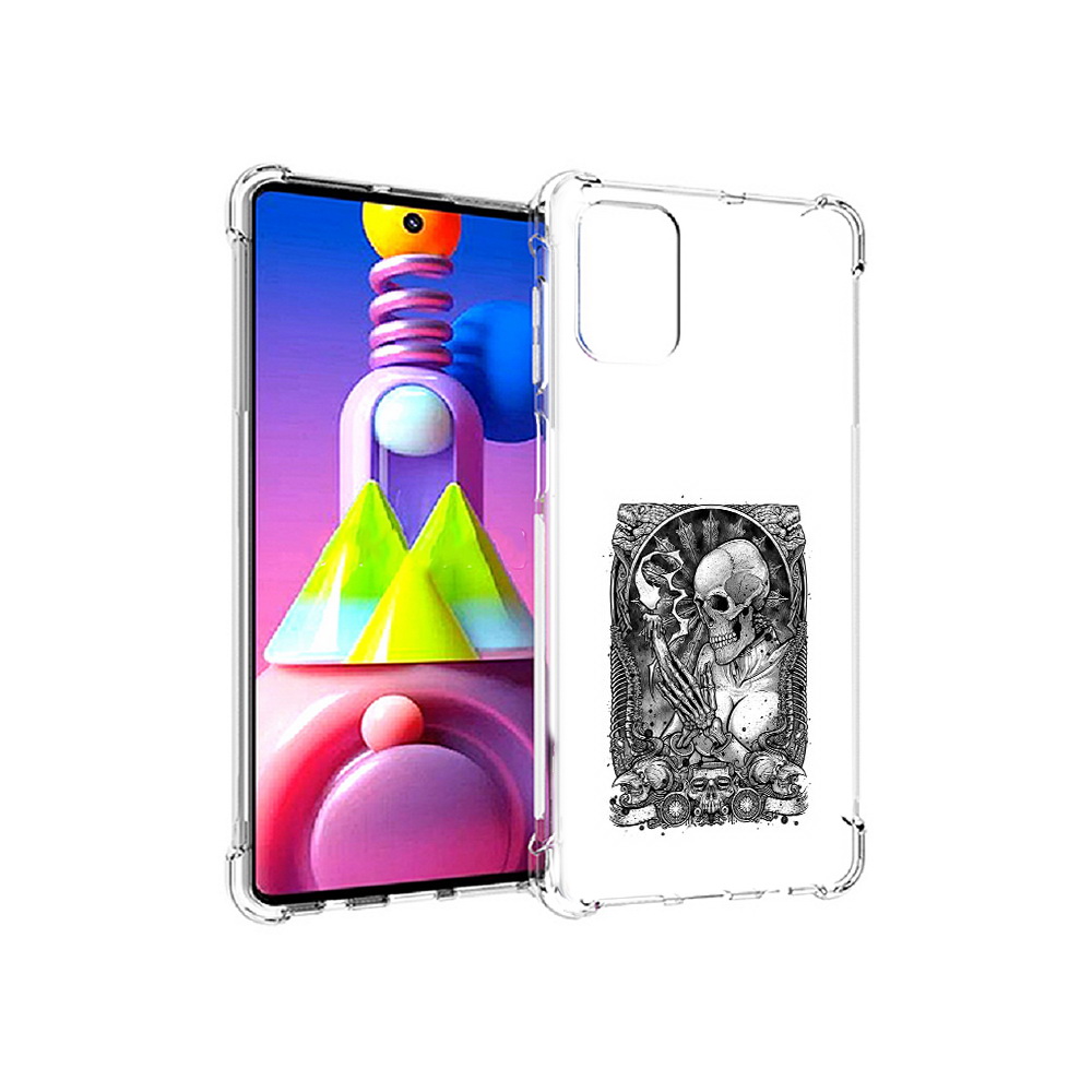 

Чехол MyPads Tocco для Samsung Galaxy M51 девушка скелет (PT156838.490.316), Прозрачный, Tocco