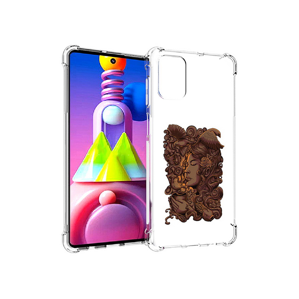 

Чехол MyPads Tocco для Samsung Galaxy M51 девушка с длинными волосами абстракция, Прозрачный, Tocco