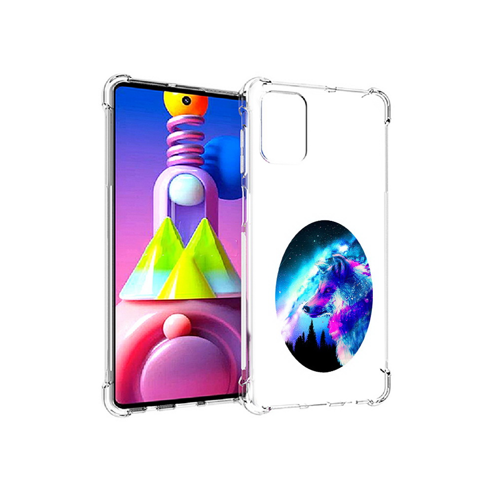 

Чехол MyPads Tocco для Samsung Galaxy M51 голубой волк (PT156838.490.293), Прозрачный, Tocco