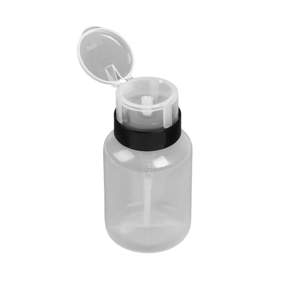 Баночка с дозатором для жидкостей, 250 мл, цвет чёрный/прозрачный 1442937 пластиковый контейнер прямоугольный малый прозрачный