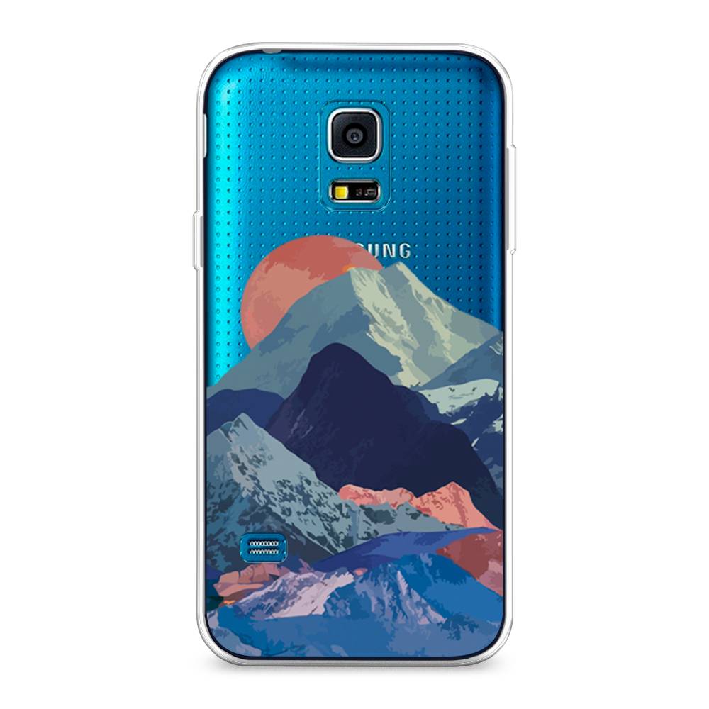 

Чехол на Samsung Galaxy S5 mini "Закат в снежных горах", Красный;серый;голубой, 24250-2