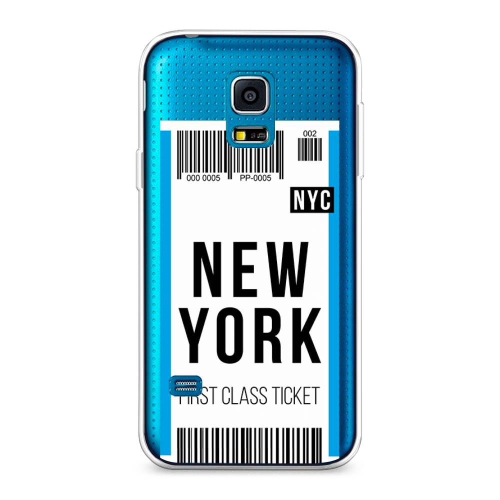 

Чехол на Samsung Galaxy S5 mini "Билет в Нью-Йорк", Белый;голубой, 24250-6