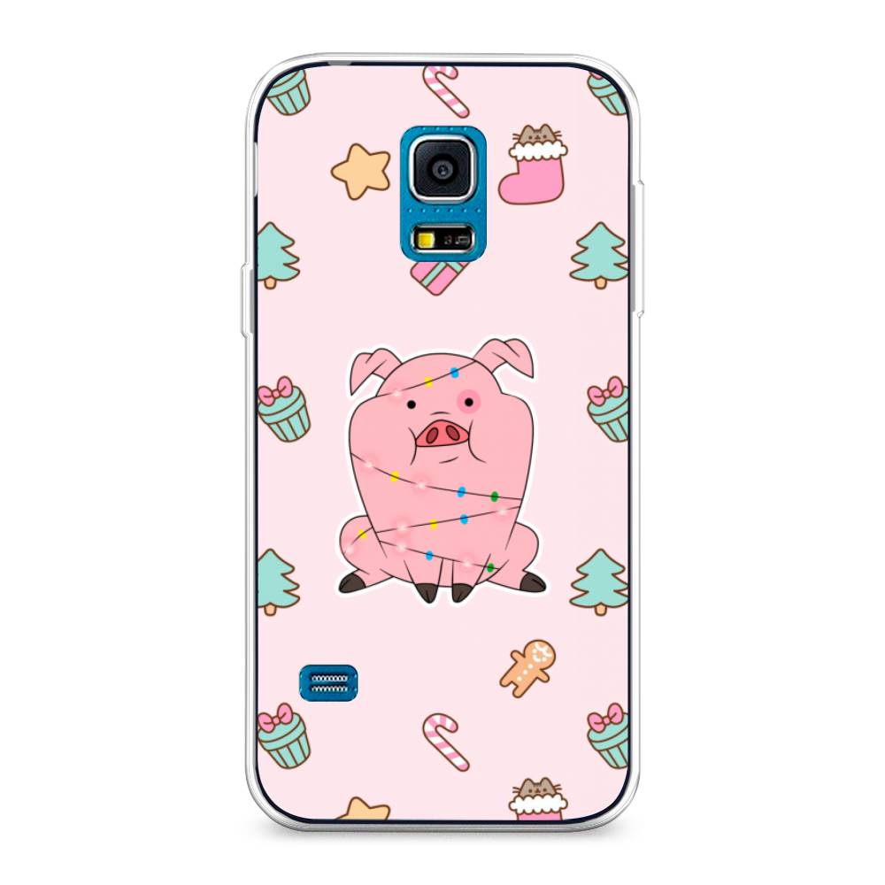 

Чехол на Samsung Galaxy S5 mini "Розовая свинка", Розовый;зеленый, 24250-5