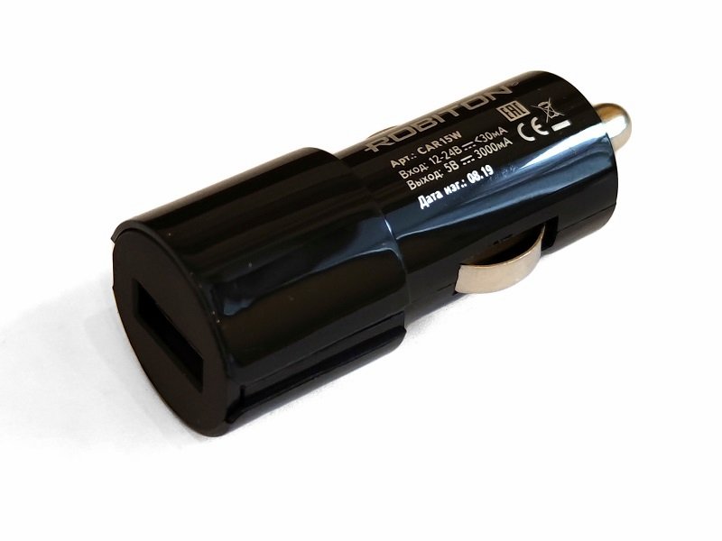 

Автомобильное зарядное устройство Robiton CAR 15W (5V, 3A)