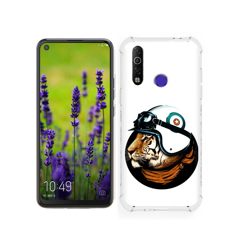 

Чехол MyPads Tocco для Tecno Camon 12 Тигр в шлеме, Tocco