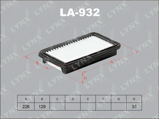 

Фильтр воздушный LYNXauto LA-932