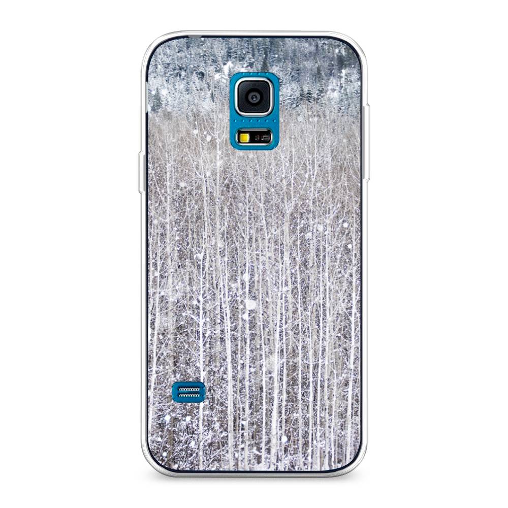 

Чехол на Samsung Galaxy S5 mini "Снежный лес", Бежевый;серый;белый, 24250-5