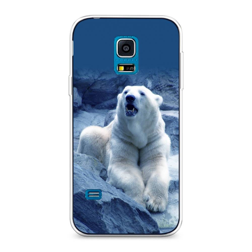

Чехол на Samsung Galaxy S5 mini "Белый медведь", Голубой;белый, 24250-1
