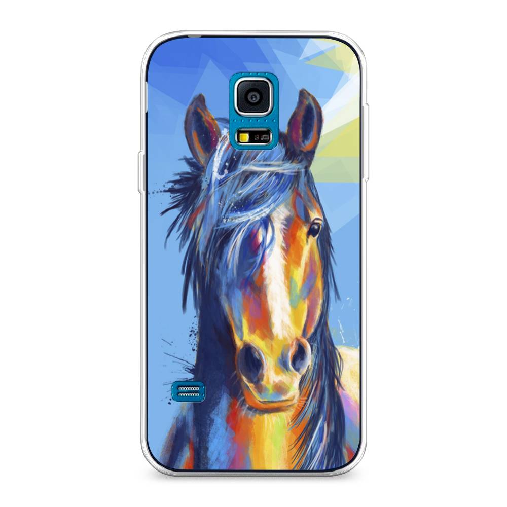 

Чехол на Samsung Galaxy S5 mini "Лошадь арт 3", Голубой;желтый;синий, 24250-1