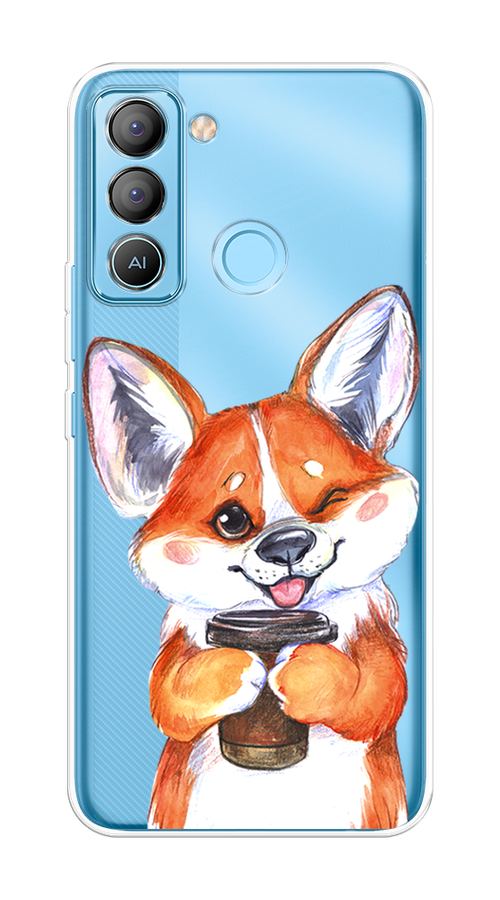 

Чехол на Tecno POP 5 LTE "Корги с кофе", Оранжевый;белый, 303050-4