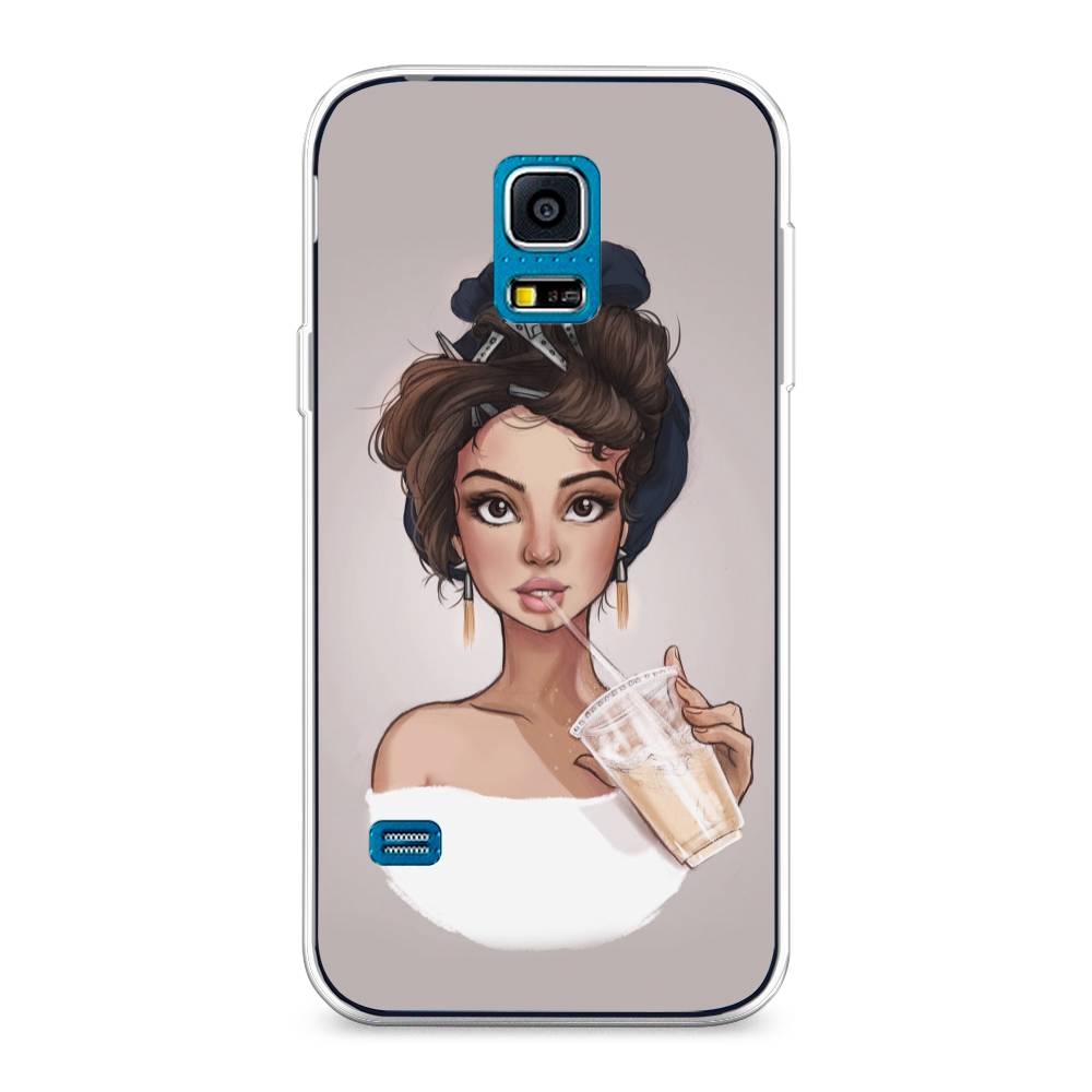 

Чехол на Samsung Galaxy S5 mini "Девушка с фраппе", Серый, 24250-6