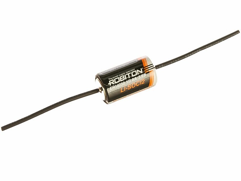 Батарейка Robiton ER14250-AX (1/2AA) 3.6V с аксиальными выводами литиевая батарейка robiton er14250 sr2 1 2aa sr2