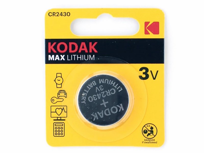 

Батарейка литиевая KODAK CR2430 (3V), CR2430DL2430