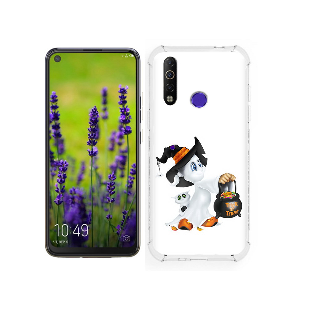 

Чехол MyPads Tocco для Tecno Camon 12 Маленький призрак, Прозрачный, Tocco