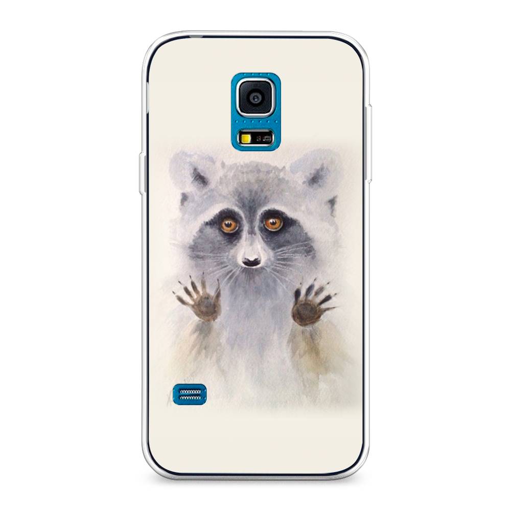 

Чехол на Samsung Galaxy S5 mini "Енот за стеклом", Бежевый;серый, 24250-4