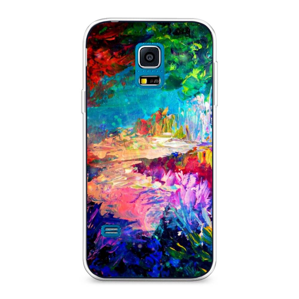 

Чехол на Samsung Galaxy S5 mini "Лес-гуашь", Синий;розовый;зеленый, 24250-4