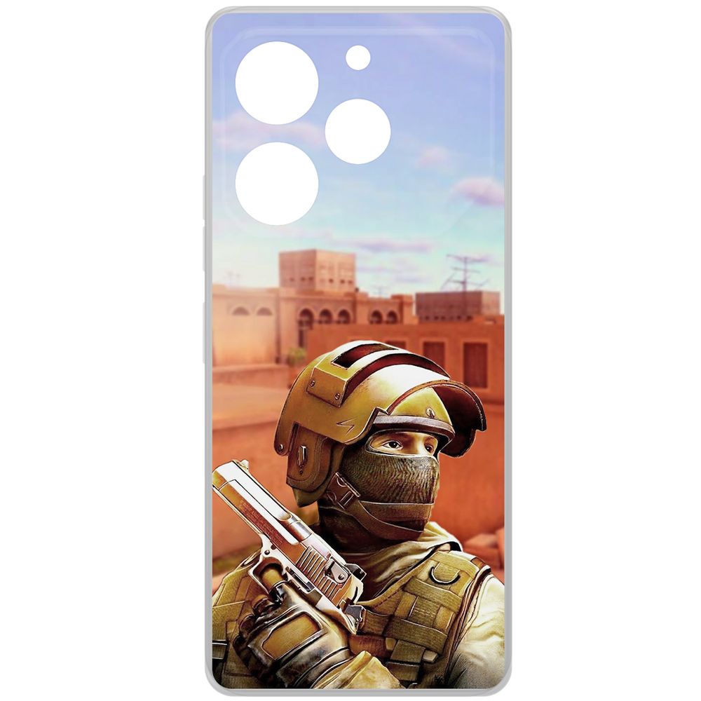 

Чехол-накладка Krutoff Clear Case Cтандофф 2 (Standoff 2) - Спец для TECNO Pova 6 Pro, Прозрачный