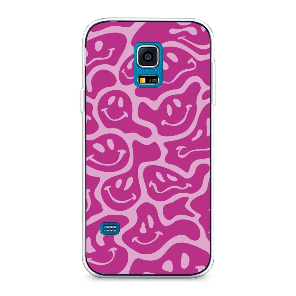 

Чехол на Samsung Galaxy S5 mini "Расплывчатые смайлики розовые", Фиолетовый, 24250-6