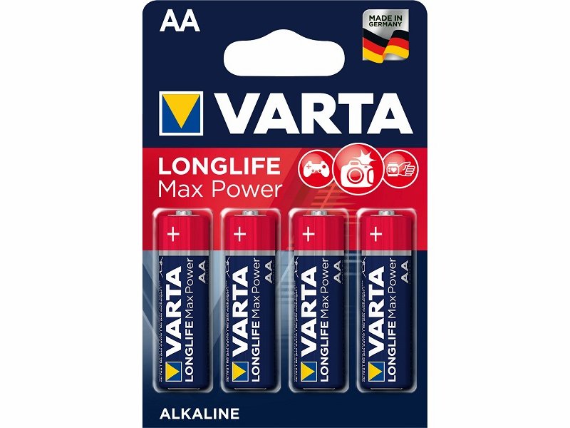 Батарейки пальчиковые VARTA LR6 (AA) LongLife Max Power (4 шт)