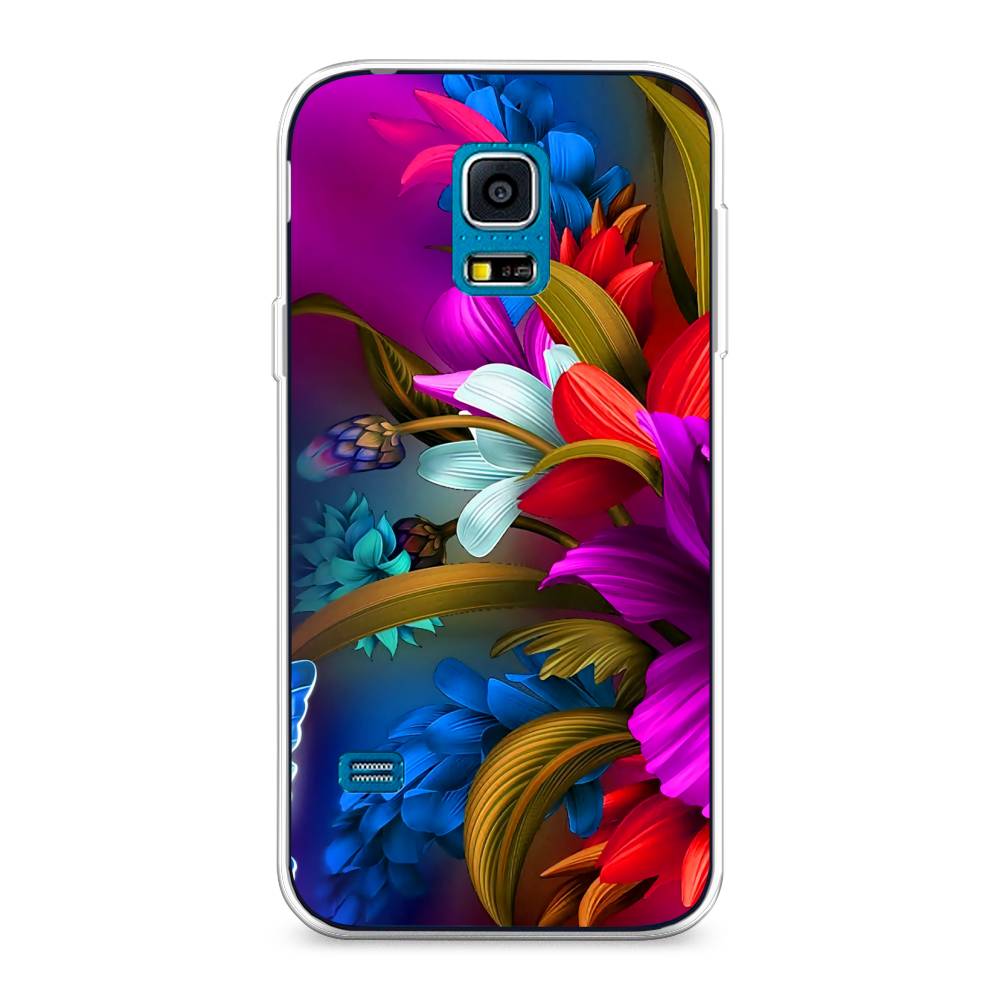 

Чехол на Samsung Galaxy S5 mini "Фантастические цветы", Фиолетовый;красный;синий, 24250-2