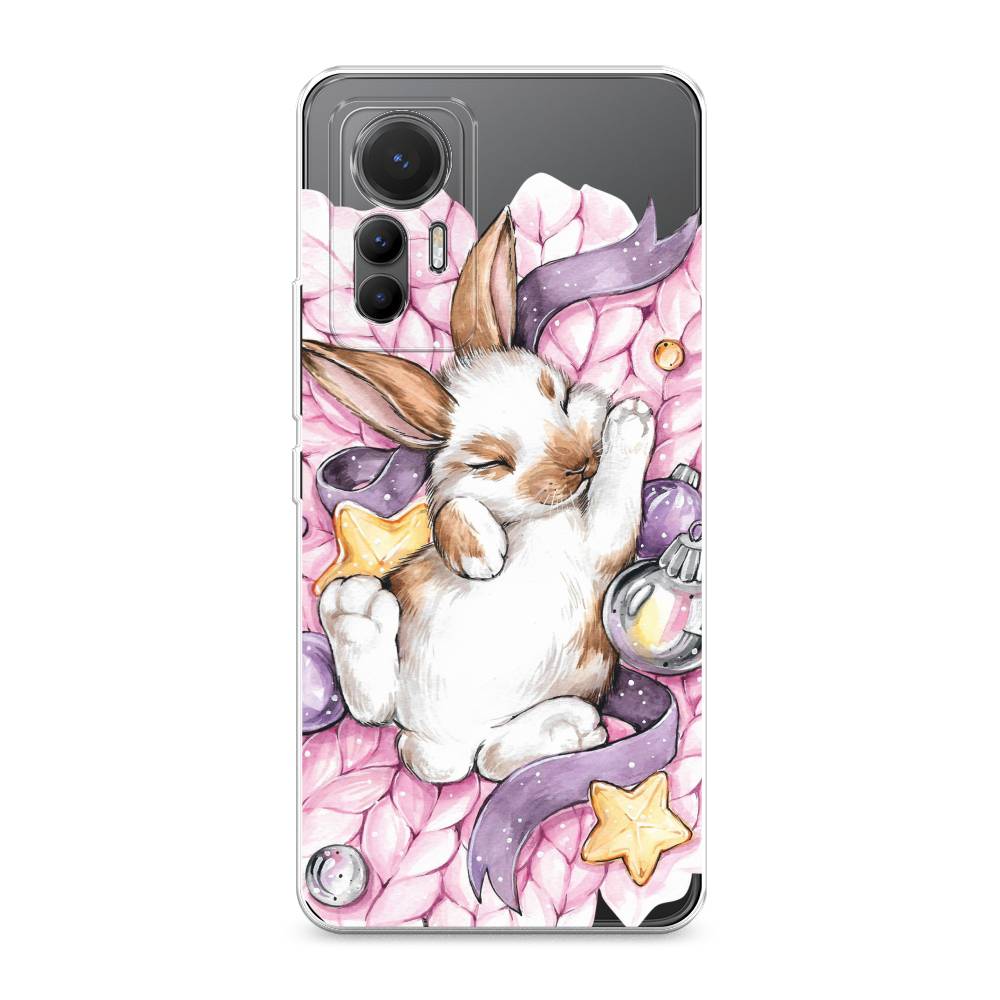 

Чехол на Xiaomi 12 Lite "Кролик спит", Розовый;белый, 315050-5