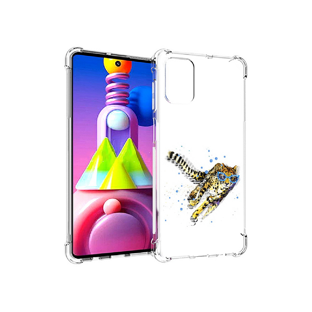 

Чехол MyPads Tocco для Samsung Galaxy M51 гепард в очках (PT156838.490.287), Прозрачный, Tocco