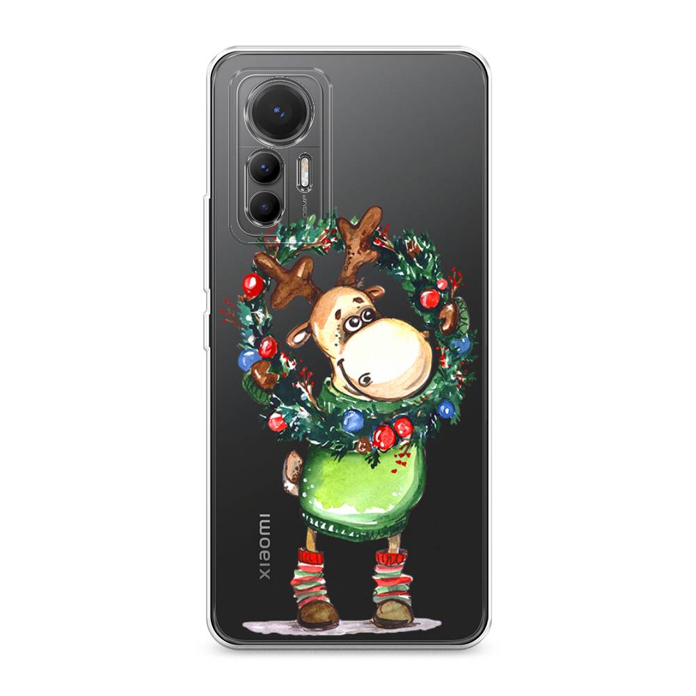 

Чехол для Xiaomi 12 Lite "Олень с новогодним венком", 315050-4
