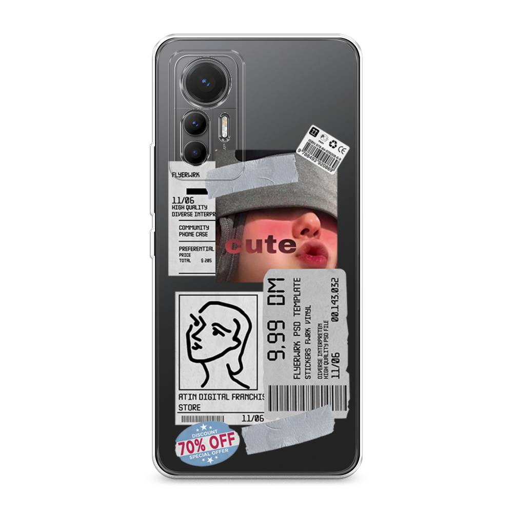 

Чехол на Xiaomi 12 Lite "Cute girl collage", Розовый;серый;голубой, 315050-6
