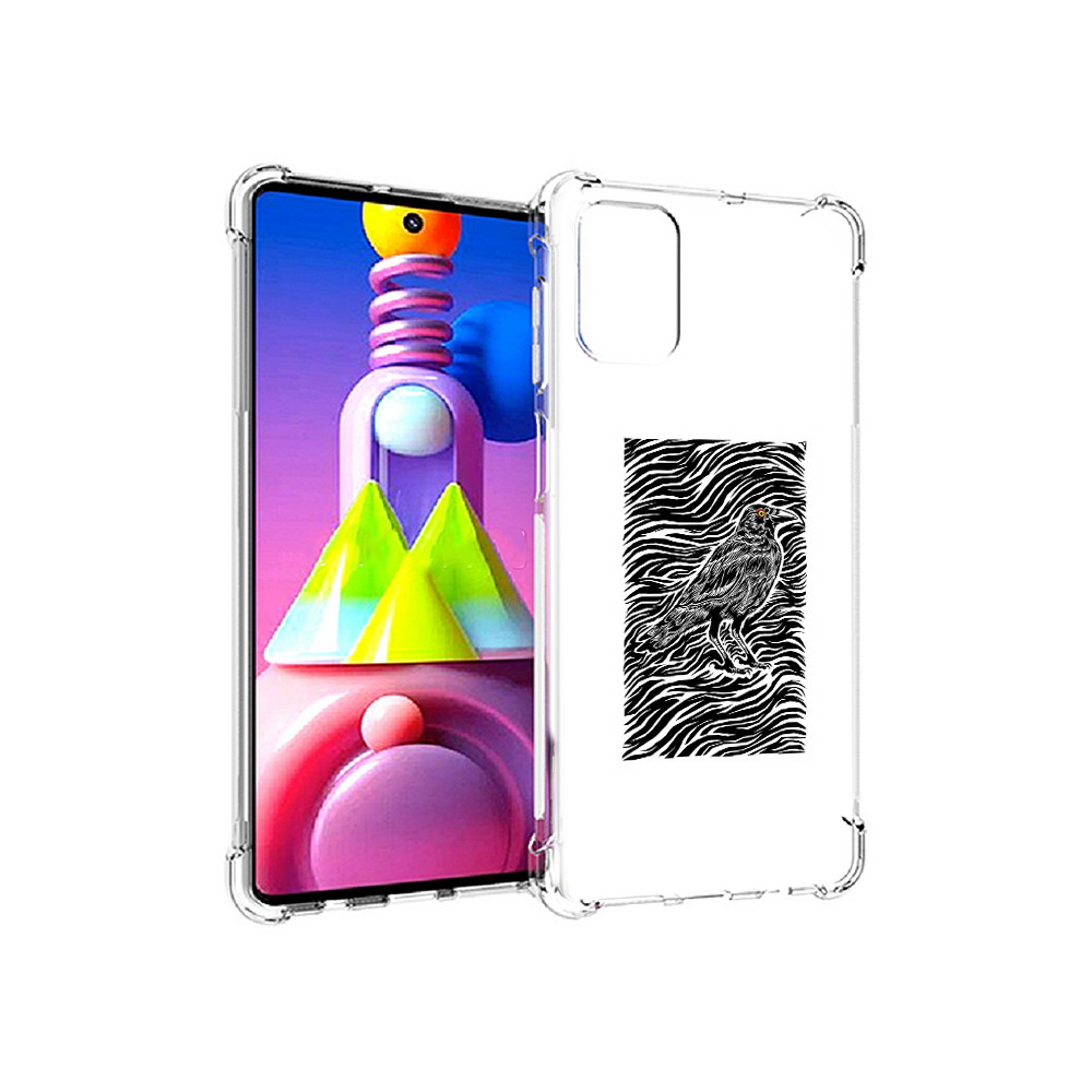

Чехол MyPads Tocco для Samsung Galaxy M51 ворон в абстракции (PT156838.490.272), Прозрачный, Tocco