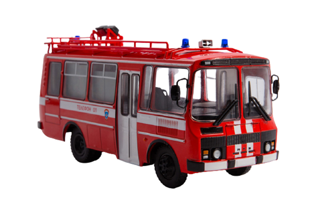

Модель коллекционная Павловский АВТОБУС-3205 АГ-12 пожарный (наши автобусы. спецвыпуск #2), Красный