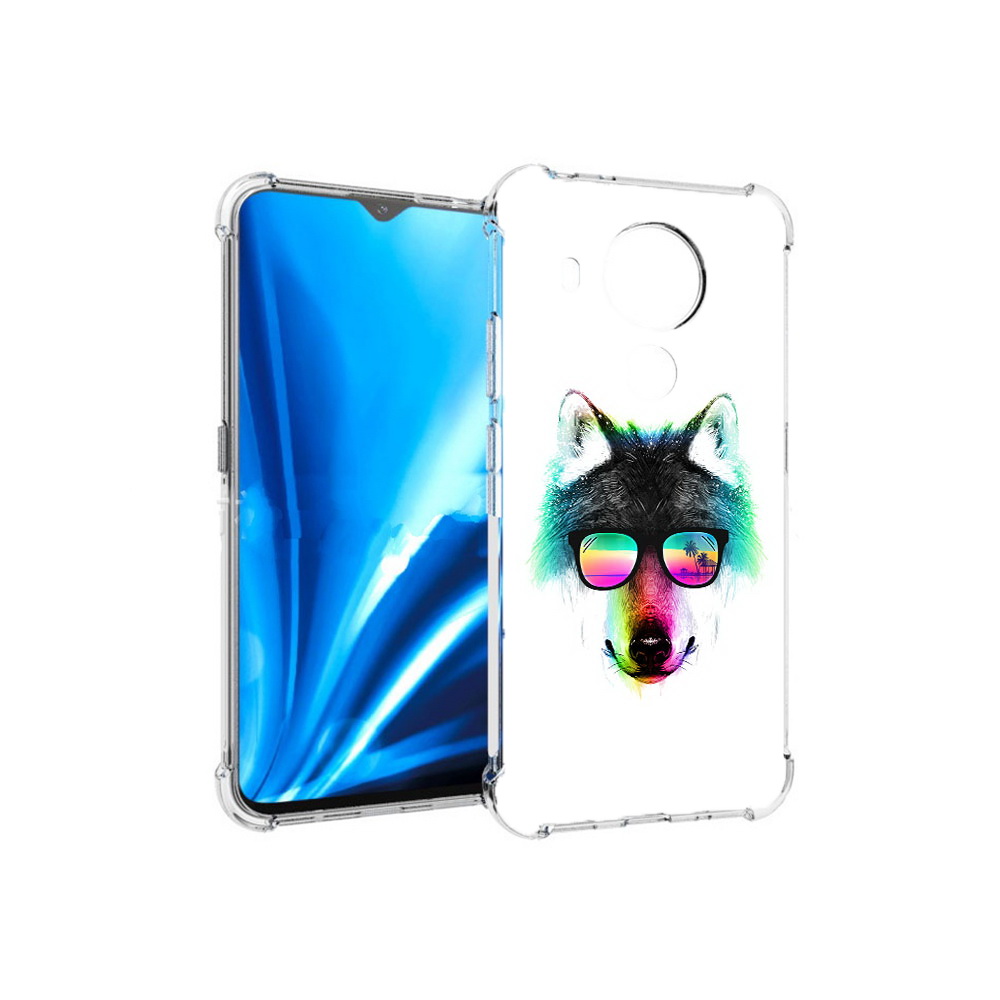 

Чехол MyPads Tocco для Nokia 5.4 радужный волк (PT156621.100.567), Прозрачный, Tocco