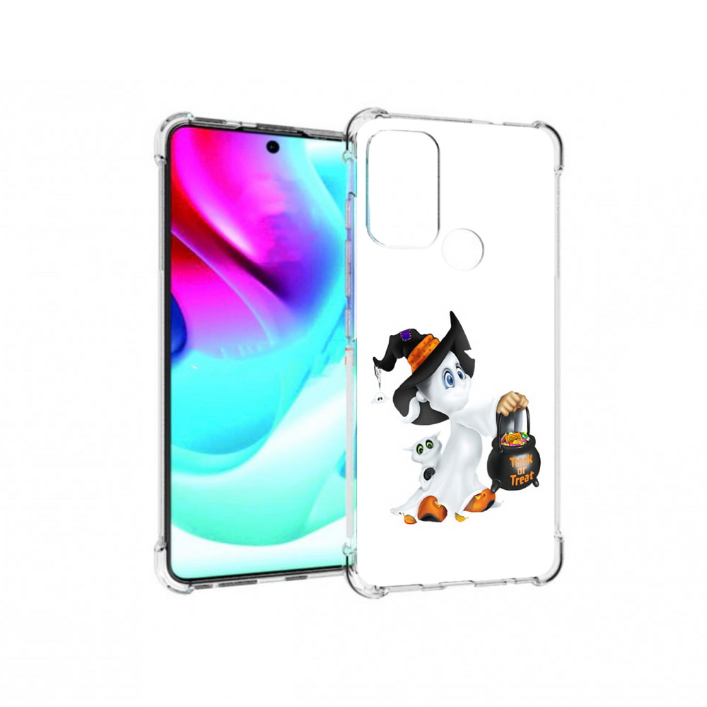 

Чехол MyPads Tocco для Motorola Moto G60S Маленький призрак (PT227079.361.113), Прозрачный, Tocco