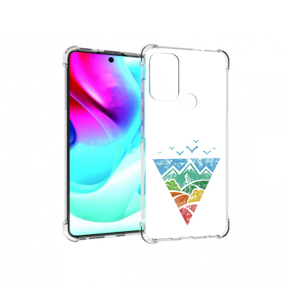 

Чехол MyPads Tocco для Motorola Moto G60S Лес земля море чайки (PT227079.361.105), Прозрачный, Tocco