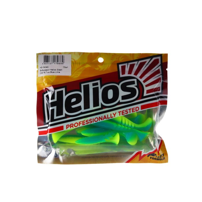 

Виброхвост Helios Slash 6.7см Blue Lime HS-19-040 (Набор 10шт), Зеленый;голубой, Slash