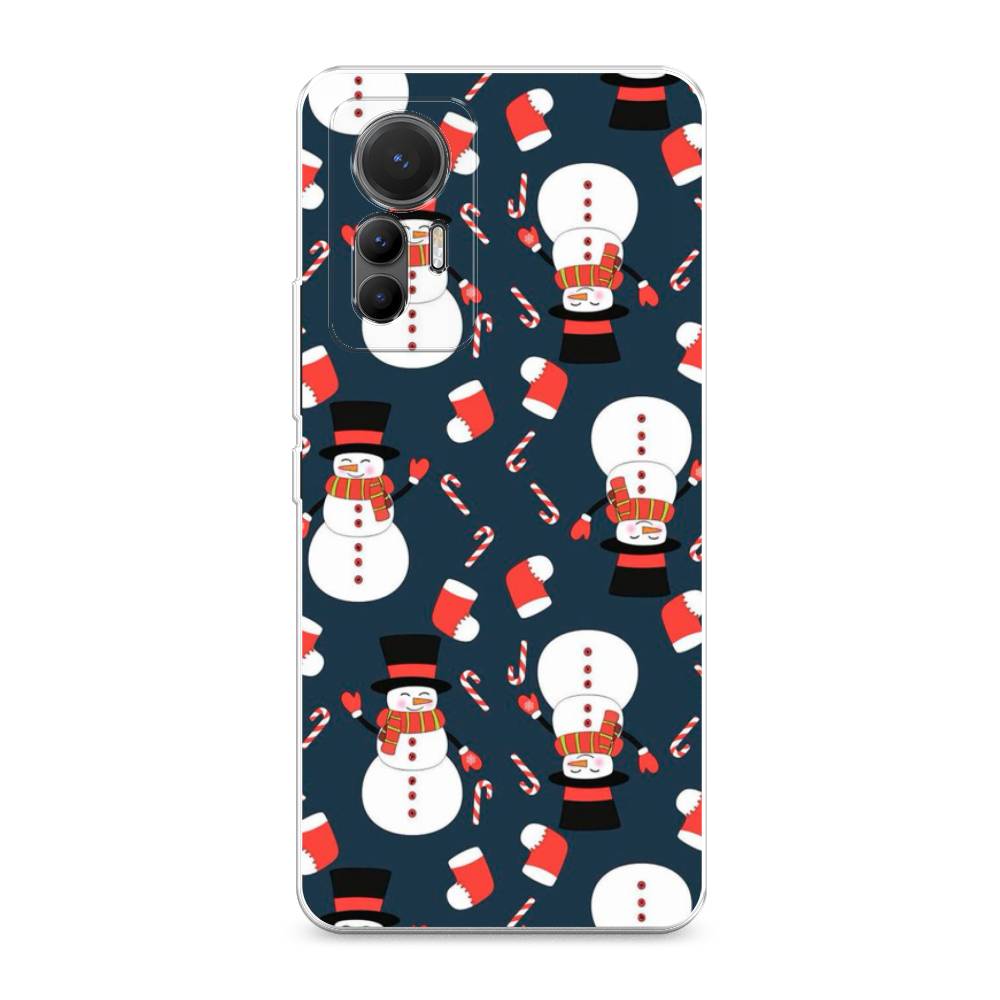 

Чехол для Xiaomi 12 Lite "Синие снеговики", Синий;белый;красный, 315050-5