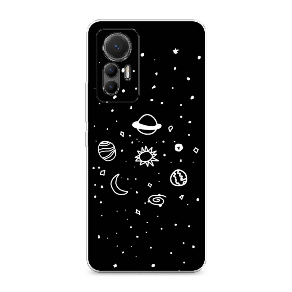 

Чехол для Xiaomi 12 Lite "Дудл солнечной системы", Бежевый;серый, 315050-2