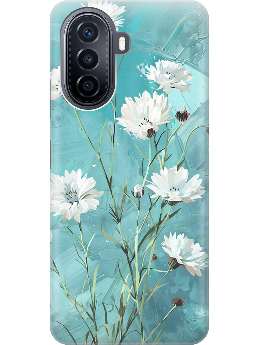 

Силиконовый чехол на Huawei nova Y70 с принтом "Белые васильки", Прозрачный;белый;голубой, 740133422