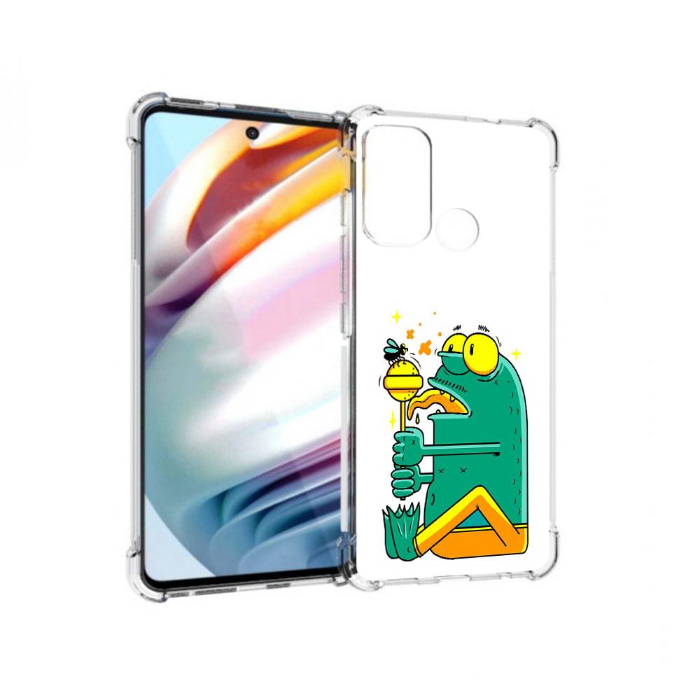 

Чехол MyPads Tocco для Motorola Moto G60 Зеленая лягушка с чупа чупсом (PT227068.360.85), Прозрачный, Tocco