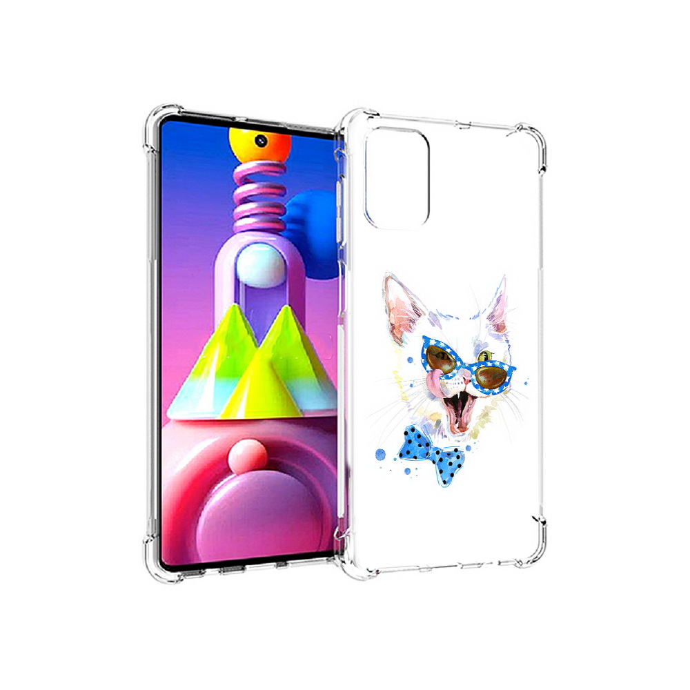 

Чехол MyPads Tocco для Samsung Galaxy M51 белый кот (PT156838.490.229), Прозрачный, Tocco