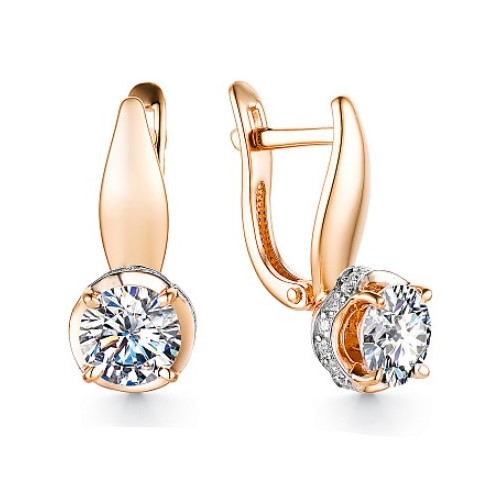 

Серьги из красного золота Contessa 21802816, фианит, 21802816