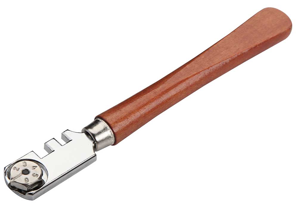 Стеклорез роликовый WOKIN 356013, 6 колесиков, деревянная ручка, 135 мм стеклорез