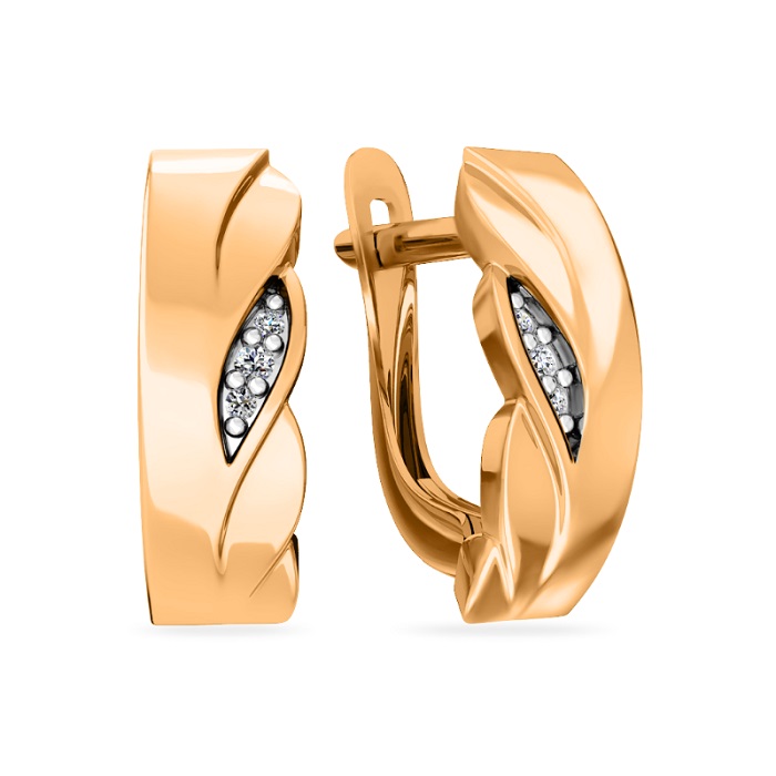 

Серьги из красного золота Санис 01-216788, фианит, 01-216788