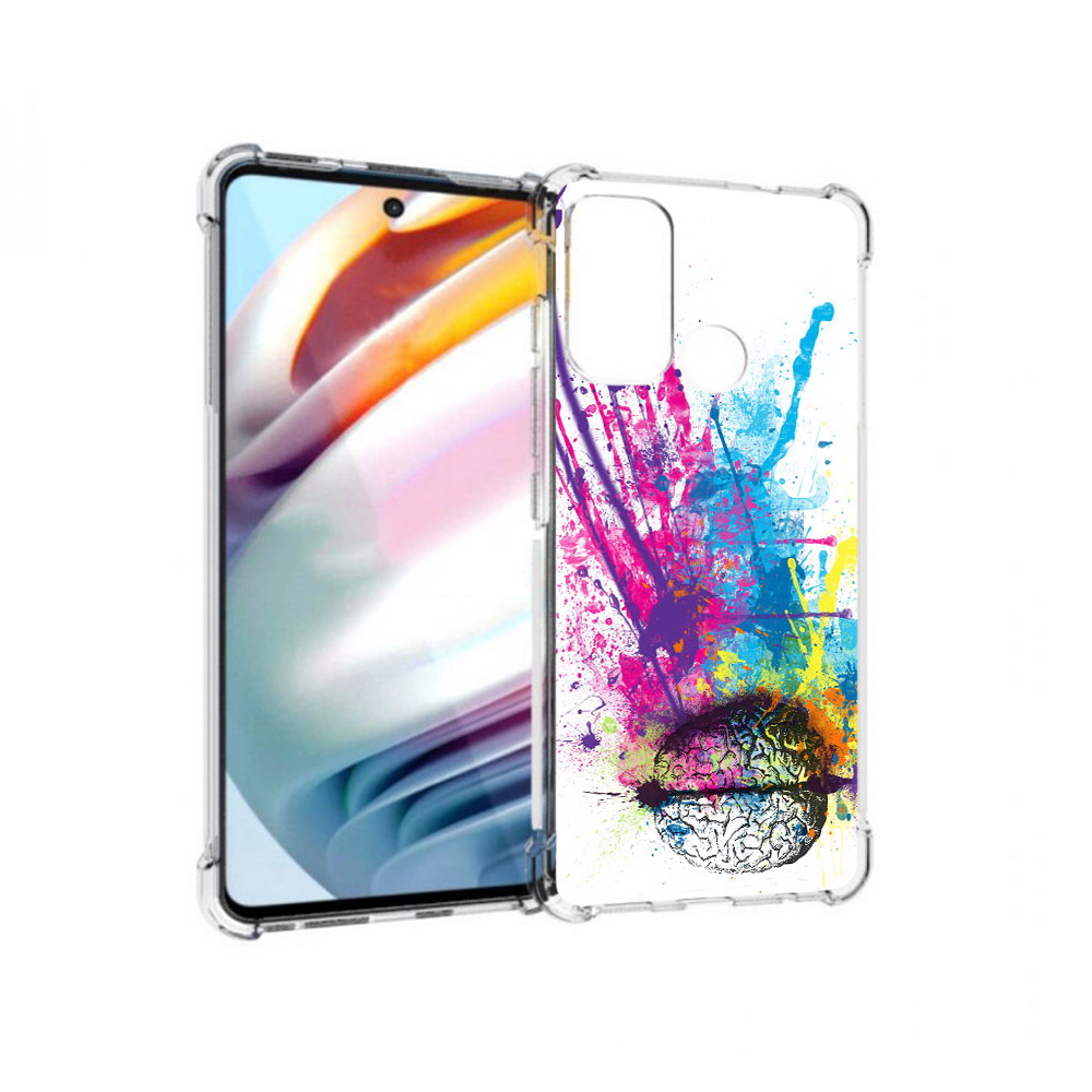 

Чехол MyPads Tocco для Motorola Moto G60 яркий красочный мозг (PT227068.360.710), Прозрачный, Tocco