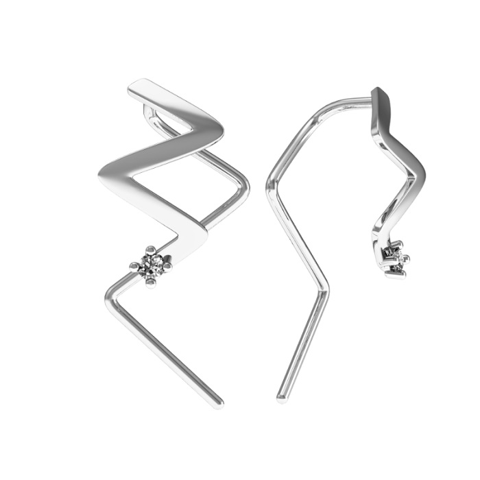 

Серьги из белого золота Санис 21-215470, фианит, 21-215470