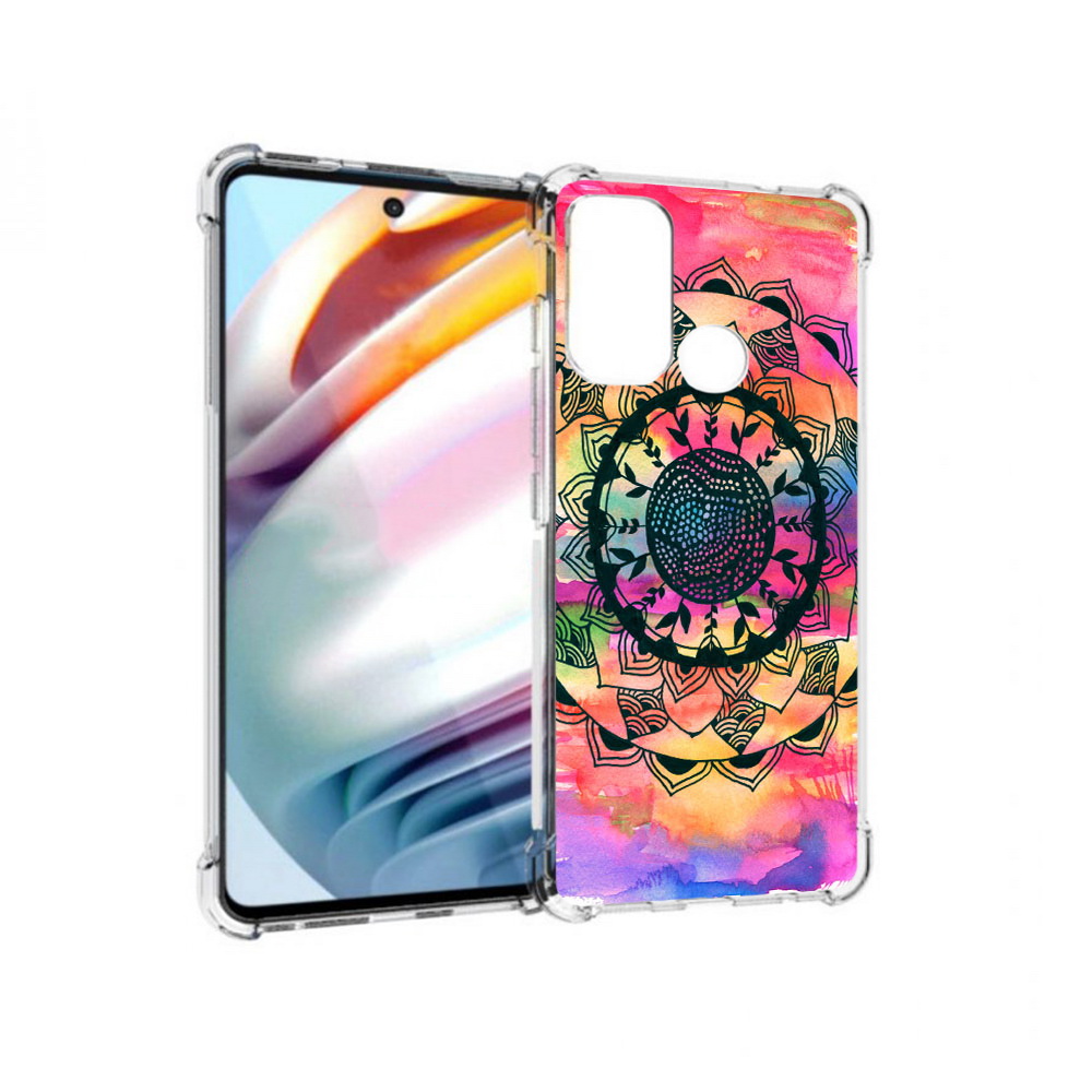 

Чехол MyPads Tocco для Motorola Moto G60 яркая абстракция круглый цветок, Прозрачный, Tocco