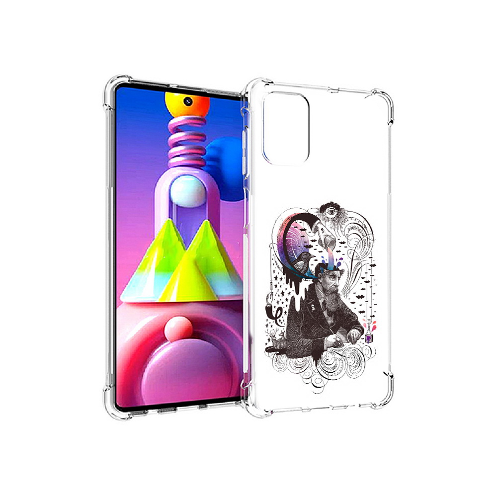 

Чехол MyPads Tocco для Samsung Galaxy M51 абстракция думающий мужчина (PT156838.490.210), Прозрачный, Tocco