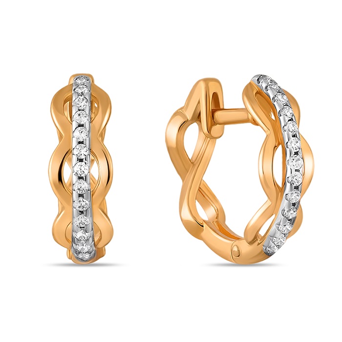 

Серьги из красного золота Санис 01-215339, фианит, 01-215339