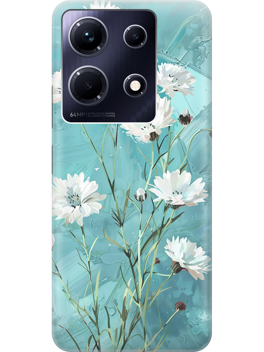 

Силиконовый чехол на Infinix Note 30 с принтом "Белые васильки", Прозрачный;белый;голубой, 773943722
